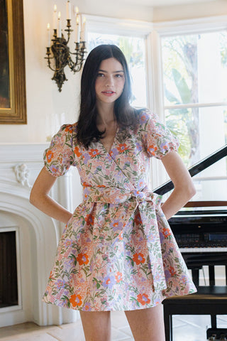 Floral Flare Dress with Bow