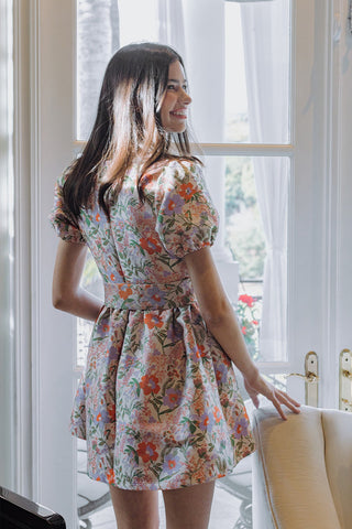 Floral Flare Dress with Bow