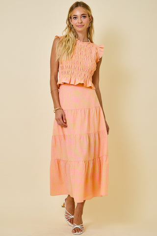 Gingham Smocked Top