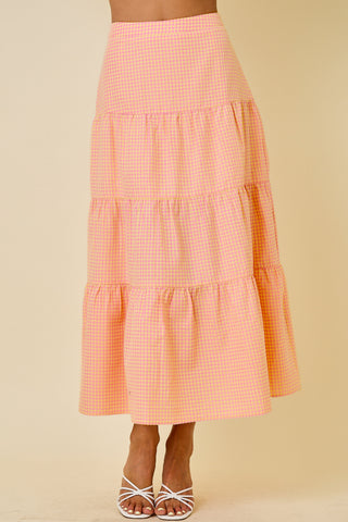 Gingham Tiered Skirt