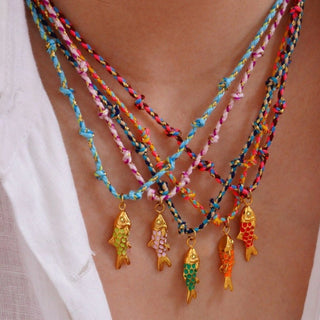 Corded Fish Charm Necklace