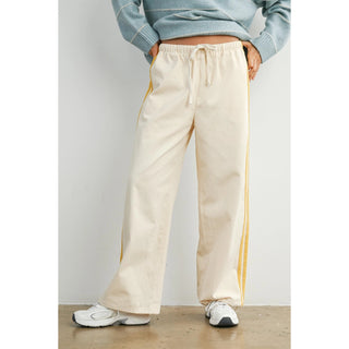 Striped Wide-Leg Track Pants