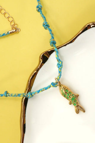 Corded Fish Charm Necklace