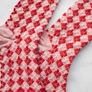 Red & Pink Checker Socks