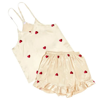 Hearts Satin Pajama Set