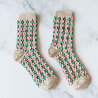 Green & Pink Checker Socks