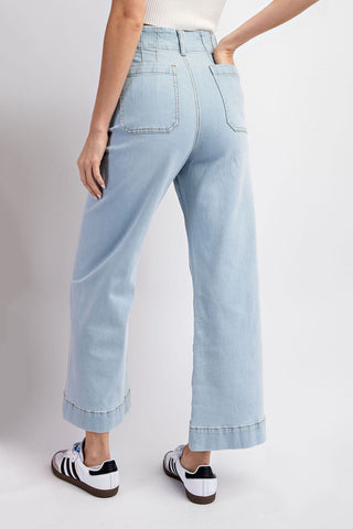 Light Wide Leg Denim Pants