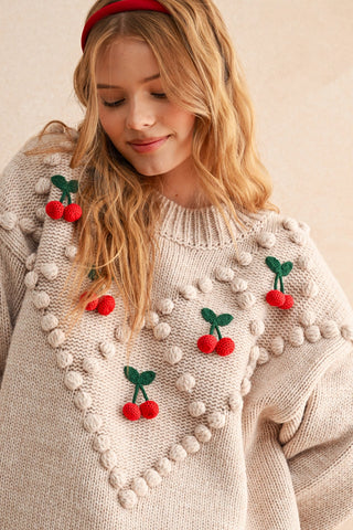 Cherries Knit Sweater