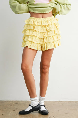 Ruffle Eyelet Mini Skort