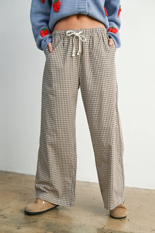 Brown Tie-Front Pants