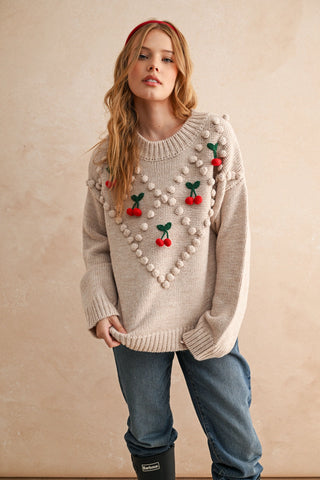 Cherries Knit Sweater