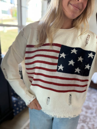 Miss Americana Distressed Sweater