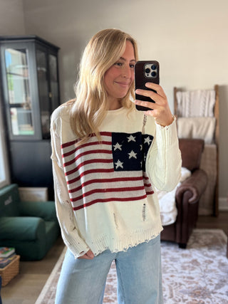 Miss Americana Distressed Sweater