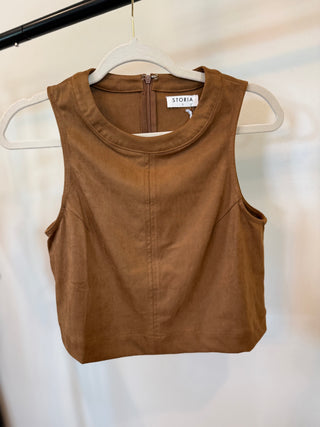 Camel Suede Top