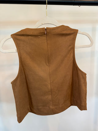 Camel Suede Top