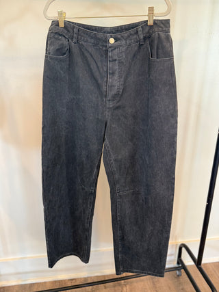 Washed Black Denim Pants