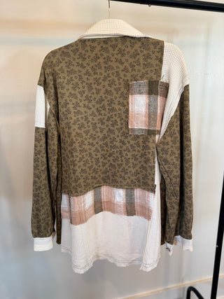 Plaid Patchwork Shacket
