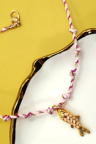 Corded Fish Charm Necklace