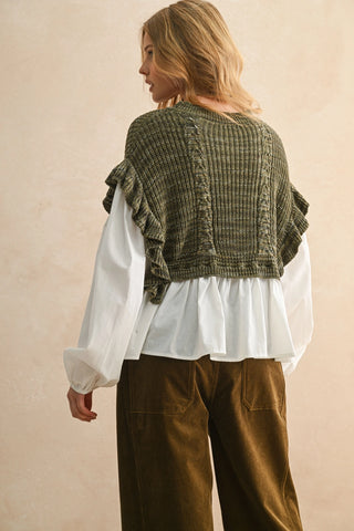 Olive Sweater Blouse