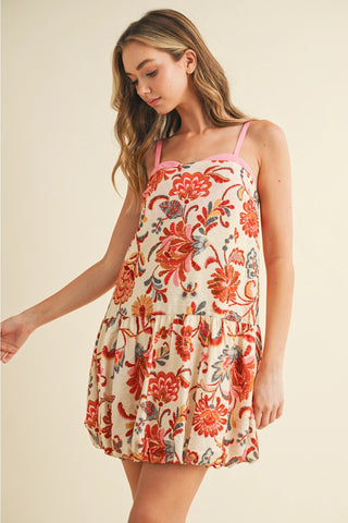 Floral Bubble Hem Dress