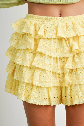 Ruffle Eyelet Mini Skort