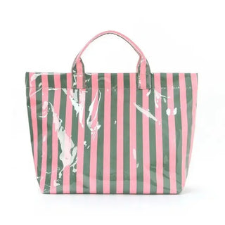 Striped Vinyl Totes
