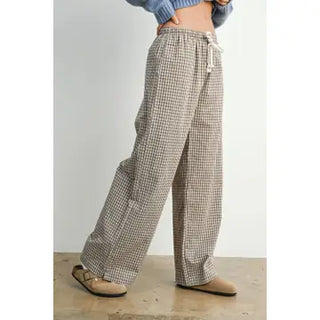 Brown Tie-Front Pants