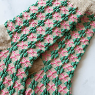 Green & Pink Checker Socks