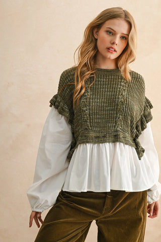 Olive Sweater Blouse