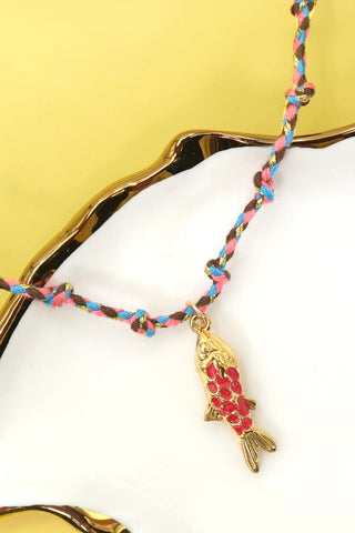 Corded Fish Charm Necklace